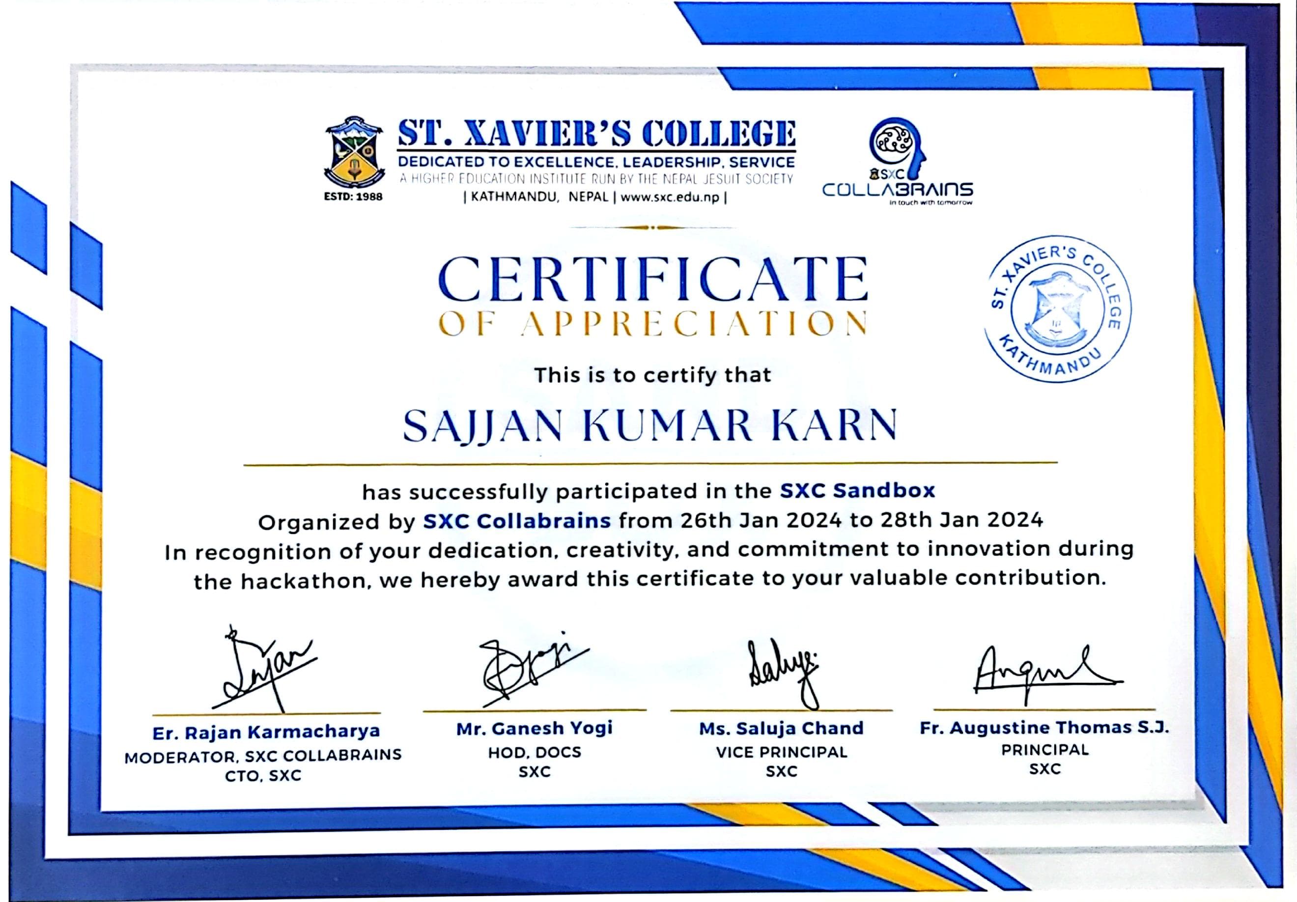 Certificate