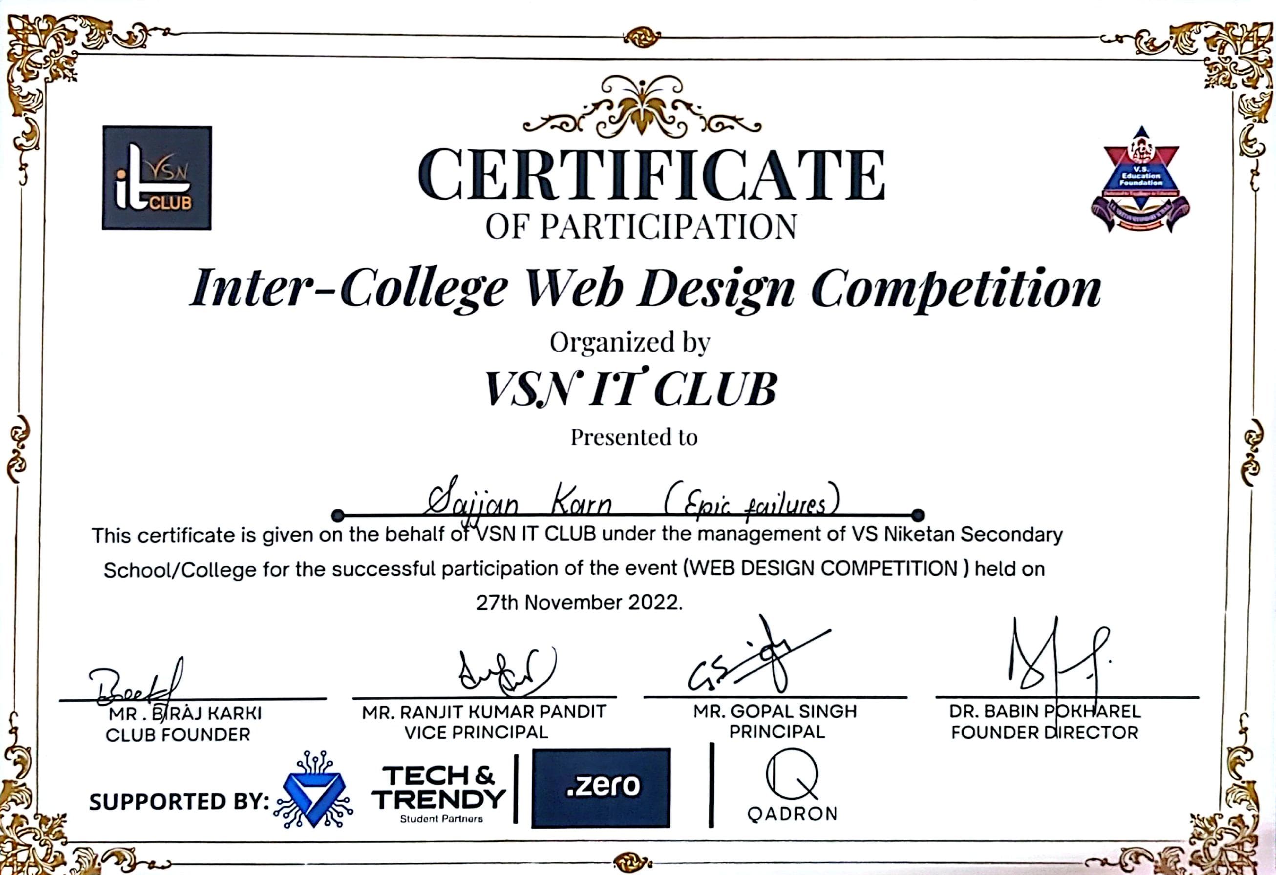 Certificate